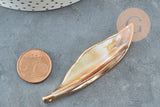 Pendentif aile nacre naturelle doré 69-73mm, x2 (G3872)