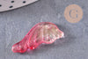 Pendentif aile verre rose fuchsia or 24.5mm ,pendentif verre ,x10 (G5832)
