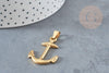 Pendentif ancre acier doré 14k, fourniture bijoux,acier doré inoxydable ,pendentif bijoux sans nickel,37.5mm, x1 (G4522)