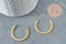 Pendentif arc demi-cercle U laiton brut 28x24mm, un apprêt doré en laiton brut sans nickel pour création de bijoux, x2 (G3195)