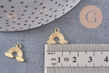 Pendentif arc-en-ciel laiton doré 18k 10.5mm,Pendentif doré pour création de bijoux, x1 (G5983)