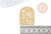Pendentif arche visage laiton brut 40x30x1mm, x1 (G8884)