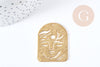 Pendentif arche visage laiton brut 40x30x1mm, x1 (G8884)