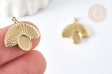 Pendentif avec support cabochon rond acier inoxydable 304 doré IP 20mm, x1 (G7565)