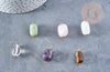 Pendentif connecteur aventurine améthyste quartz agate oeil du tigre zamac doré 21mm,pendentif pierre naturelle, x1 (G5659)