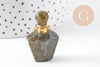 Pendentif bouteille parfum labradorite naturelle 37mm, x1 (G3019)