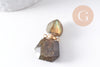 Pendentif bouteille parfum labradorite naturelle acier 304 inoxydable doré 27.5mm, x1 (G10315)
