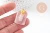 Pendentif bouteille parfum quartz rose naturel 33mm, x1 (G5187)