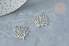 Pendentif branche de corail acier 201 inoxydable argenté 23.5mm, x1 (G8158)
