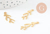 Pendentif branche de corail acier 201 inoxydable doré 24K 28mm, x1 (G9672)