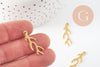 Pendentif branche de corail acier 201 inoxydable doré 24K 28mm, x1 (G9672)