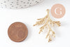Pendentif branche de corail acier 201 inoxydable doré PVD 18K 35mm, x1 (G9670)