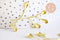 Pendentif branche feuille laiton 46mm,breloque laiton brut, bijou laiton,feuille dorée pour création bijoux, x1 (G6279)