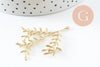 Pendentif branche feuille laiton laiton brut 48mm, x2 (G6584)