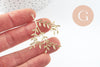 Pendentif branche feuille laiton laiton brut 48mm, x2 (G6584)