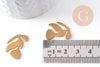 Pendentif branche feuille laiton,breloque laiton brut,feuille laurier bijoux,pendentif laiton brut 21.5x15mm, x2 (G3238)