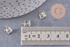 Pendentif carré Cristal laiton brut 9mm, x10 (G10221)