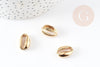 Pendentif cauri zamac doré 17mm , pendentif coquillage création bijoux x5 G0814
