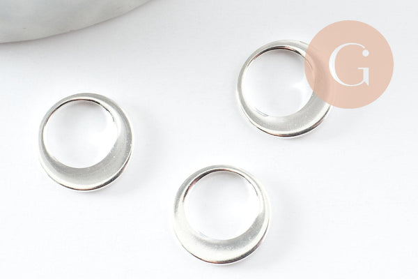 Pendentif cercle acier 304 inoxydable argenté 10mm,pendentif rond sans nickel, x10 G9647