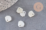 Pendentif charm coquillage nacre blanche naturelle ,pendentif coquillage nacre, 10mm, x5 (G4623)