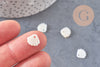 Pendentif charm coquillage nacre blanche naturelle ,pendentif coquillage nacre,coquillage blanc,création bijou, 10mm, x5 G4623