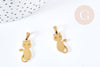 Pendentif chat acier 304 doré inoxydable 22mm, x1 (G8618)