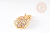 Pendentif coccinelle or cristal zircon, pendentif doré,pendentif cristal, bijou doré,création bijoux,9.5mm, x1 G2468