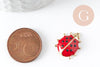 Pendentif coccinelle zamac émaillé 21,5mm pendentif animal, bijou coccinelle,création de bijou, x1 (G7116)