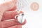 Pendentif coeur Bola harmonie carillon laiton argent platine 26.5mm, x1 (G9889)