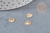 Pendentif coeur acier 304 inoxydable doré 10mm,x5 (G4914)