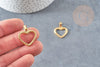 Pendentif coeur acier 304 inoxydable doré 21.5mm, x1 (G4904)