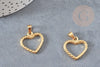 Pendentif coeur acier 304 inoxydable doré 21.5mm, x1 (G4904)