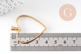 Pendentif coeur acier 304 inoxydable doré sans fond 33mm, x1 (G10793)