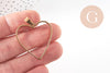 Pendentif coeur acier 304 inoxydable doré sans fond 33mm, x1 (G10793)