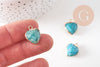 Pendentif coeur amazonite facettes, fournitures créatives, pendentif pierre, amazonite naturelle, pendentif coeur,17mm, Unité (G0350)