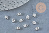 Pendentif coeur argent massif 925 et zircon 6mm, x1 (G10739)