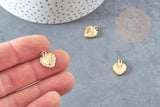Pendentif coeur en acier doré 14.5mm, breloque doré, acier inoxydable 316 doré, pendentif sans nickel, x1 G6030