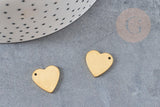 Pendentif coeur en acier inoxydable doré 15mm, x1 (G6029)