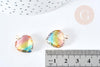 Pendentif coeur laiton doré cristal multicolore facettes 20mm,pendentif cristal, pendentif doré,création bijoux, x1 (G8487)