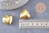 Pendentif cœur medaillon laiton brut 24mm, x2 (G1915)