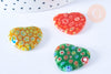 Pendentif cœur millefiori verre murano 27mm, x1 (G7143)