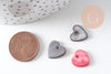 Pendentif coeur nacre naturelle multicolore 12mm, x 10 (G1855)