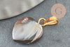 Pendentif coeur nacre noire naturelle doré,fourniture créative,pendentif coeur,coeur nacre,coquillage noir, 15mm, x1 ou x5 G0418