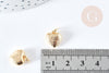 Pendentif coeur texturé laiton doré 18k 11mm, pendentif création bijoux doré, x1 G8775