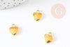 Pendentif coeur zamac doré 12mm, sans nickel, x10 G3768