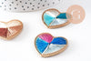 Pendentif coeur zamac doré tissé fil multicolore 26.5mm, x1 (G5843)