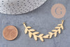 Pendentif connecteur acier doré inoxydable feuille laurier, un bijou en acier hypoallergénique sans libération de nickel,59mm x1 G4550