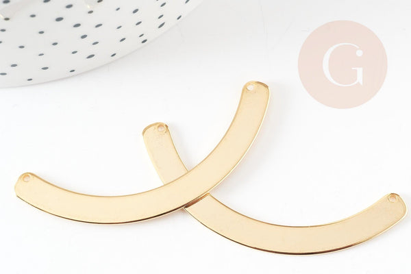 Pendentif connecteur arc-de-cercle 16K 29mm,pendentif doré pour création bijoux DIY, x1 G9234