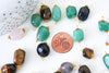 Pendentif connecteur aventurine améthyste quartz agate oeil du tigre zamac doré 21mm,pendentif pierre naturelle, x1 (G5659)