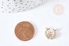 Pendentif connecteur croissant lune laiton doré zircons blancs 12mm,creation bijoux Lune, x1 (G8437)